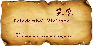 Friedenthal Violetta névjegykártya